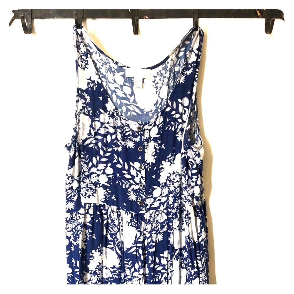 Floral blue and white sun dress